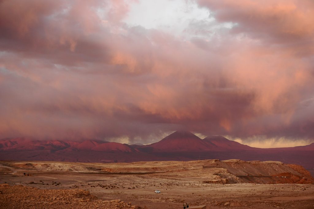 sunset over the Andes Mountains near San Pedro de Atacama, Chile